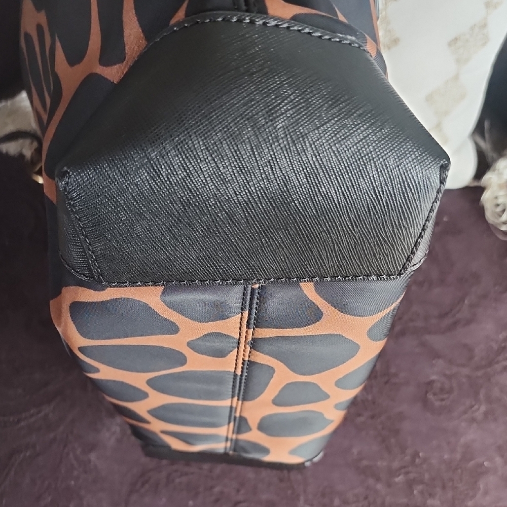 Michael Kors Black and Tan Animal Print Tote - Picture 5 of 6